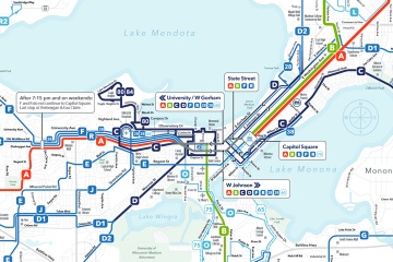 Map of downtown bus routes.